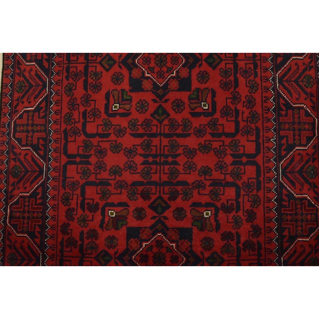 Red Turkmen Runner 2’7” X 9’1” Red Wool Tribal Hand-Knotted Oriental Rug For Sale - Image 8 of 12