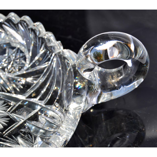 Early 20th Century Early 20th Century American Brilliant Period Cut Glass Bowl Handle Sawtooth 50% Lead For Sale - Image 5 of 16