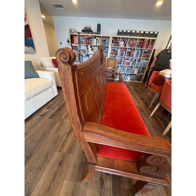 Vintage 19th Century English Oak Church Pew For Sale - Image 9 of 13