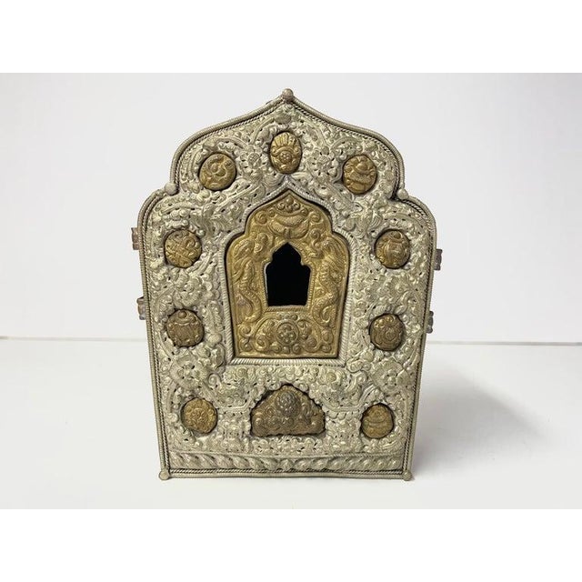 1900 - 1909 Tibetan Traveling Prayer Shrine Gau For Sale - Image 5 of 12