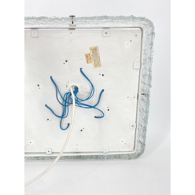 Square Ice Glass Ceiling Lamp from Kaiser Leuchten, 1970s For Sale - Image 13 of 18