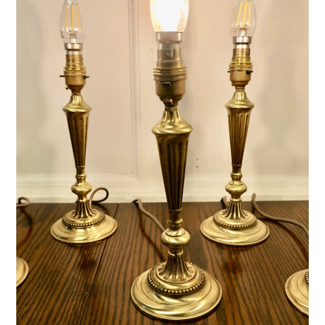 Metal Brass Table Lamps, 1890s, Set of 5 For Sale - Image 7 of 10