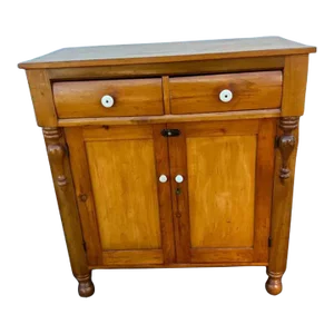 19th Century Antique Early American Primitive Style Yellow Pine Jelly Cupboard Cabinet.