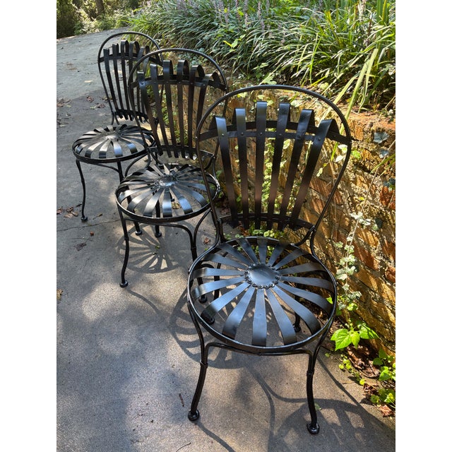 Metal Attributed to Francois Carre Antique Original Parisian Park Chairs, Circa 1880 - A Trio For Sale - Image 7 of 7