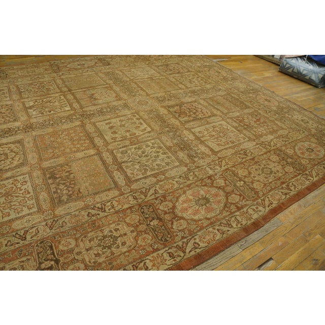 Late 19th Century Persian Tabriz Garden Carpet ( 11' x 17'9" - 335 x 540 ) Antique Large Tabriz Persian Knotted Rug, Circa...