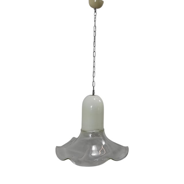 Vintage Murano glass pendant light from the 1970s. The style attributed to the designer Roberto Pamio and Roberto Toso for...