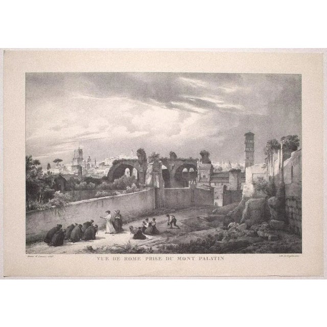 View of Rome is an offset print artwork on paper, realized by G. Engelmann. The artwork is signed on the plate. In very...