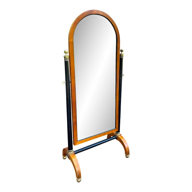 French Empire Style Arched Cheval Mirror For Sale