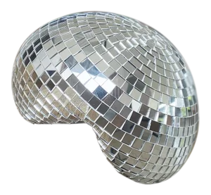 Contemporary Pop Art Melted Disco Ball Glass Mosaic Sculpture