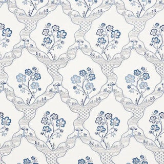 Sample - Schumacher Marella Fabric in Delft For Sale