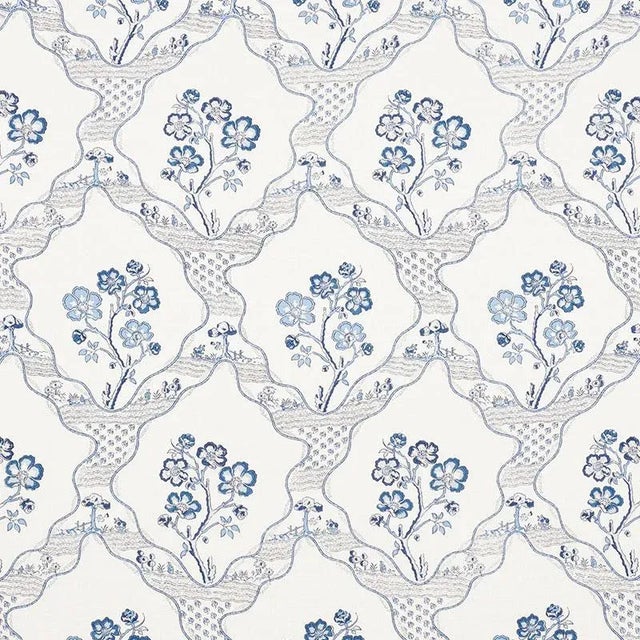 Sample - Schumacher Marella Fabric in Delft For Sale