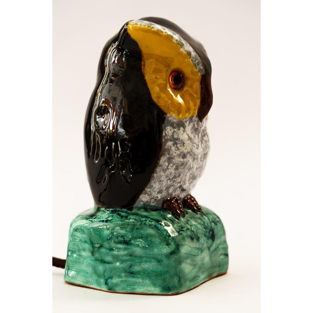 Green Smoke Distorter Owl Gmundner Ceramic, 1950s For Sale - Image 8 of 16
