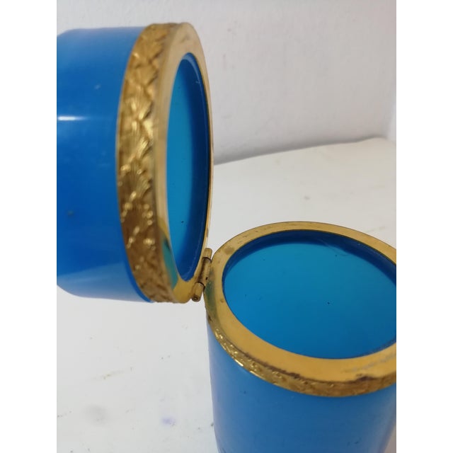 Glass Blue Opaline Glass Box by F.lli Ferro Murano, Italy, 1930s For Sale - Image 7 of 11