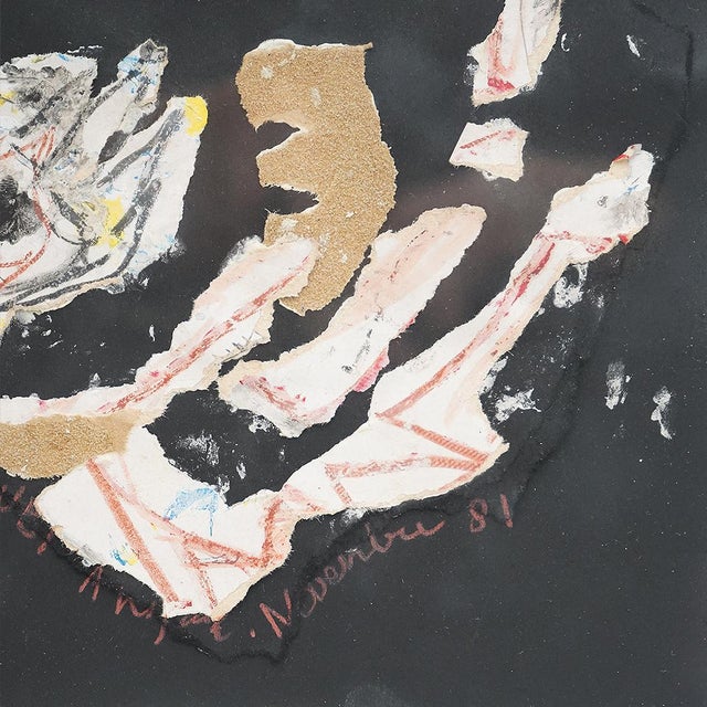 Ansgar Elde, Composition, Mixed Media on Cardboard, 1980s, Framed For Sale - Image 4 of 13