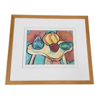 Ingrid Caras (American, 20th C.) "Modern Glassworks No. 2" Original Monotype 20th C. For Sale