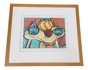 Ingrid Caras (American, 20th C.) "Modern Glassworks No. 2" Original Monotype 20th C.