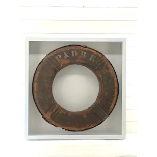 Modern Vintage Orange Lettered "Padre" Life Ring For Sale - Image 3 of 5