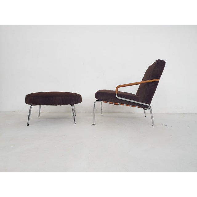 Set of Lounge Chair and Ottoman by Rodolfo Dordoni for Minotti Berman, Italy, 1990s For Sale - Image 4 of 18