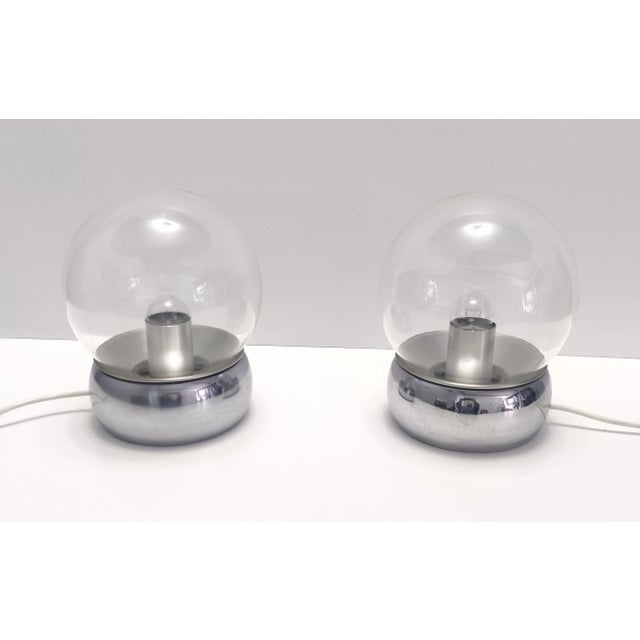 Vieste Table Lamps in Glass and Metal attributed to G.P.A Monti for Candle, 1970s, Set of 2 For Sale - Image 12 of 12