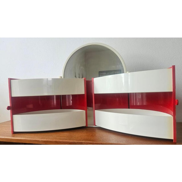 Mid-Century Space Age Table Toiletries Box with Mirror by Plastimat, Italy, 1970s For Sale - Image 12 of 18