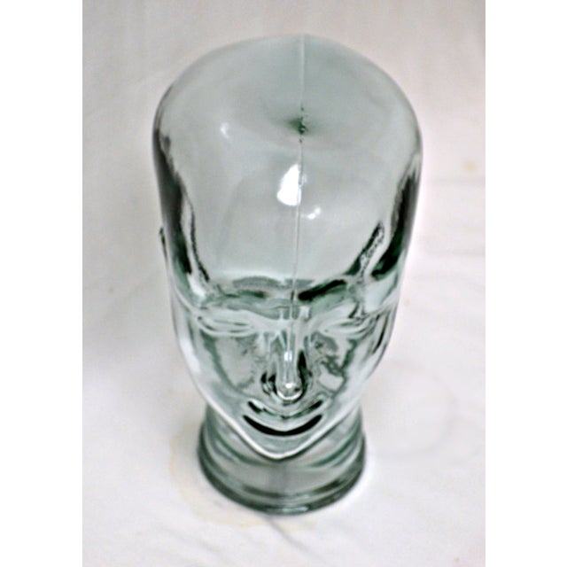 Decorative head bottle, hand made in Spain with recycled glass. Peaceful silhouette of man profile.