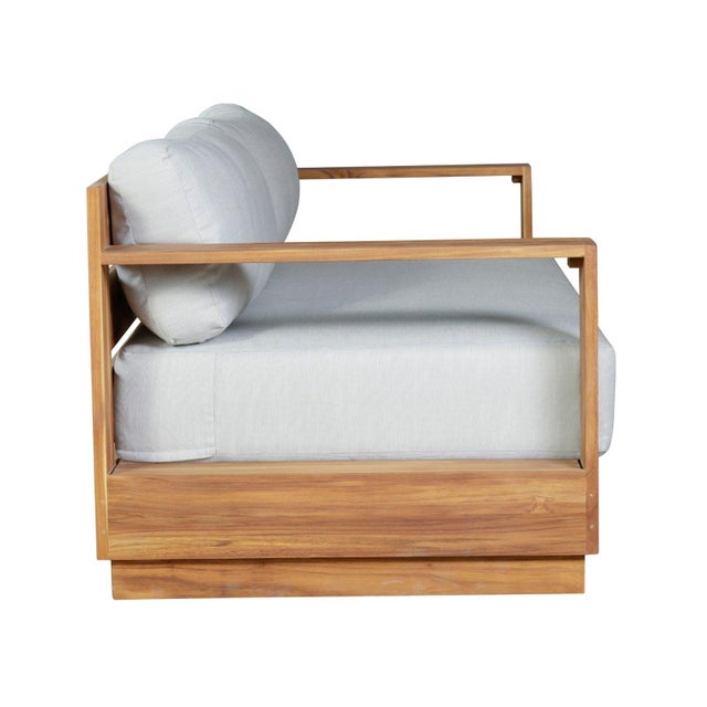 White Imperial Grove Outdoor Solid Teak Wood Sofa - 84" For Sale - Image 8 of 14
