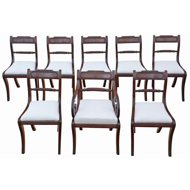 Antique Georgian Regency Mahogany Dining and Carver Chairs, 1825, Set of 8 For Sale - Image 11 of 11