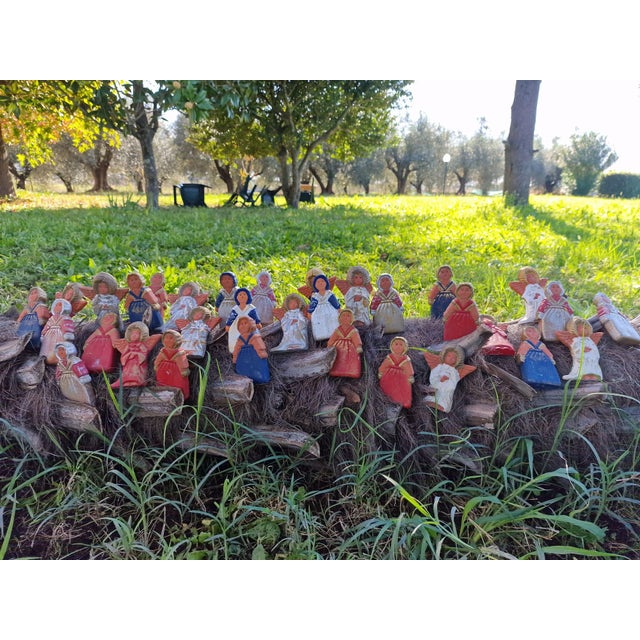 Scandinavian Decorative Hand-Painted Terracotta Christmas Figurines, 2000s, Set of 35 For Sale - Image 12 of 18