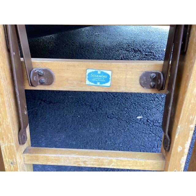 Beige Stakmore Mid 20th Century Modern Maple Folding Chairs - Set of 4 For Sale - Image 8 of 13