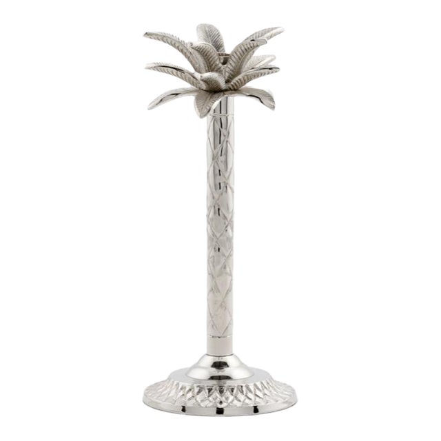 Wildwood Palm Brass Candlestick For Sale
