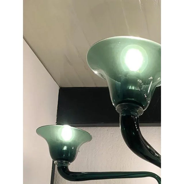 Translucent Green-Bottle Murano Style Glass Chandelier by Simoeng For Sale - Image 7 of 9