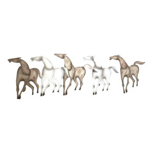 1970s Curtis Jere Mustangs Metal Wall Sculpture