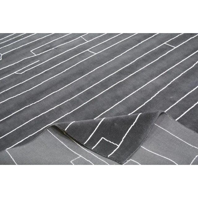 Moroccan Hand Knotted Soft Texture Wool Rug,10'2"X14' For Sale In New York - Image 6 of 6