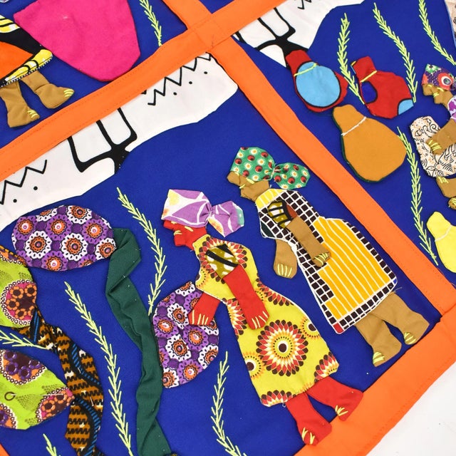 Early 20th Century Weya 6 Panel Story Quilt Life in Africa For Sale In Denver - Image 6 of 7