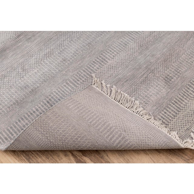 9' x 12' Savannah Hand Knotted Modern Grey Wool & Silk Rug For Sale - Image 14 of 18