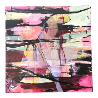 Vintage Abstract Expressionist Oil Painting on Canvas For Sale