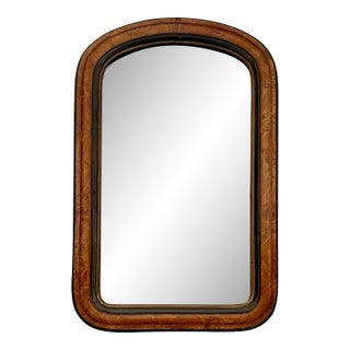 Antique 19th C. Louis Philippe Faux Burl Tortoiseshell Style Cushion Mirror For Sale