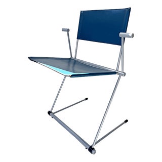 Ballerina Chair in Teal Coloured Full Grain Leather by Herbert Ohl for Matteo Grassi, 1990s For Sale