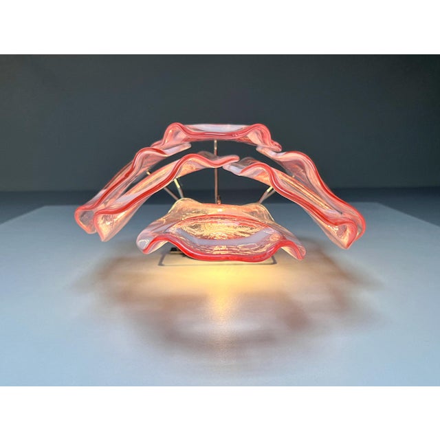 Glass Vintage Italian Murano Wall Lights with Pink Lattimo Glasses, 1990s, Set of 2 For Sale - Image 7 of 14