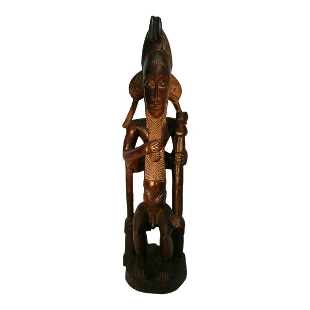 Baule Africain Wood Male Figure For Sale