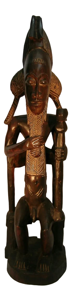 Baule Africain Wood Male Figure