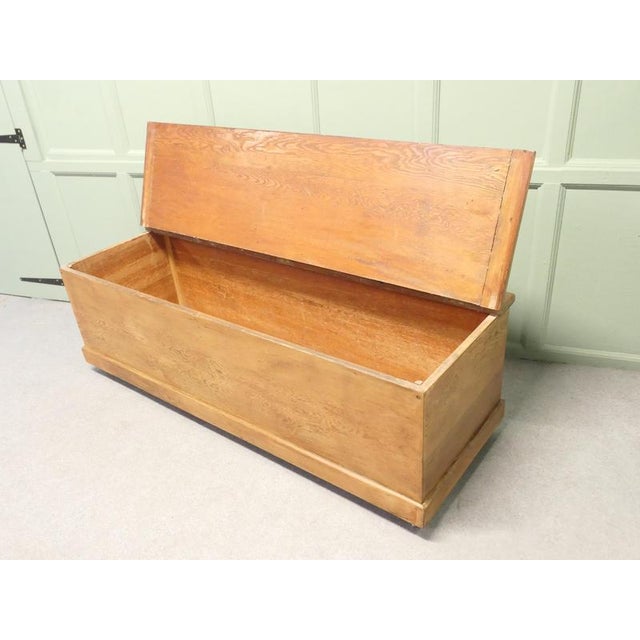 Wood Long Narrow Victorian Pitch Pine Box For Sale - Image 7 of 10