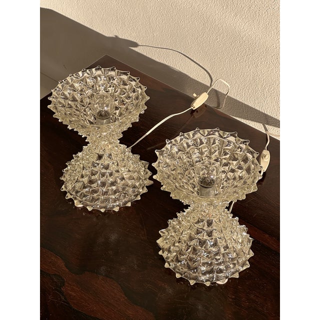 Murano Glass Lamps from Barovier & Toso, 1950s, Set of 2 For Sale - Image 4 of 8