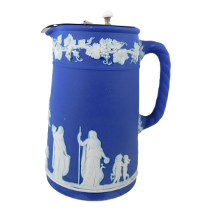 1950s Wedgwood Jasperware Trojan Jug or Pitcher With Metal Pouring Cap