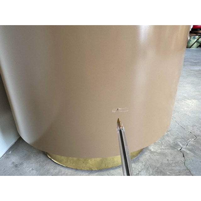 Vintage Mastercraft Asian - Style Brown Laminate Sideboard With Brass Hardware For Sale - Image 10 of 12