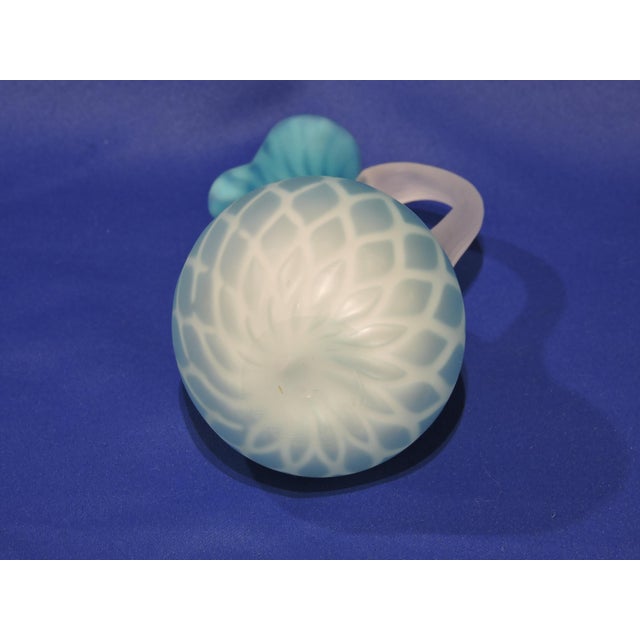 Circa 1880 Mt. Washington Glass House Venetian Style Hand Blown Cased Satin Blue Glass Cruet For Sale - Image 10 of 10