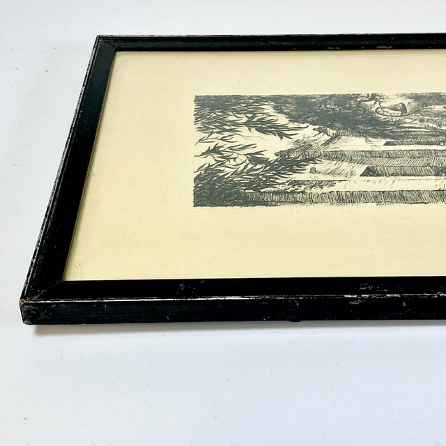 Antique Copper Plate Etching Plate Ink Block Lithograph, San Gabriel Mission For Sale - Image 14 of 16