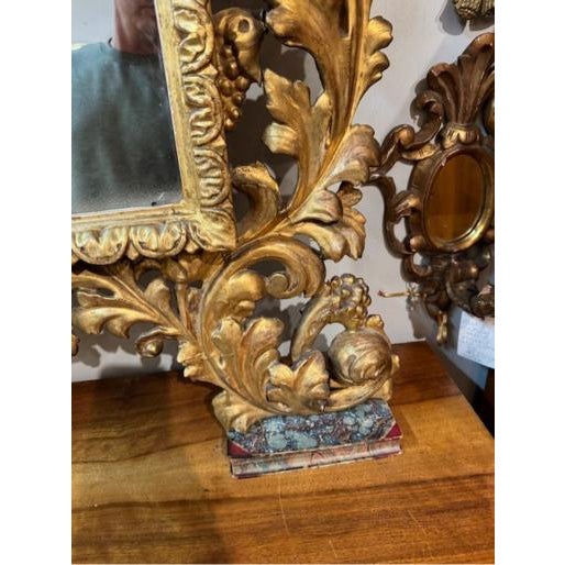 19th Century Carved and Giltwood Mirror From Florence For Sale In Dallas - Image 6 of 7