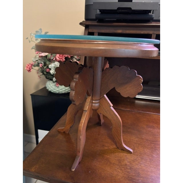 Queen Anne Colonial Revival Tripod‑Form Stand With Star Inlay, C. 1920–1940 For Sale - Image 3 of 12