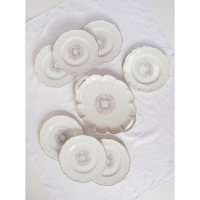 Limoges Dessert Set by Solange Patry Bié for Théodore Haviland, 1960s, Set of 8 For Sale - Image 4 of 8